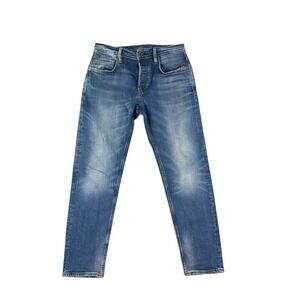 G Star Raw Jeans Men 31x28 Blue 3911 Alum‎ Relaxed Tapered Button Fly Nice Fade